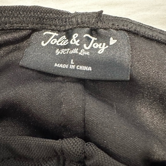 Jolie and Joy Women Sz:L Cropped Ruched Black Bodice Stretch Sheer Mesh Sleeves. - Picture 6 of 13